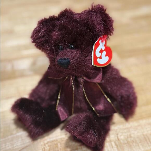 Ty Other - Vintage 1993 TY The Attic Treasures Collection Beargundy 8" Jointed Plush Bear